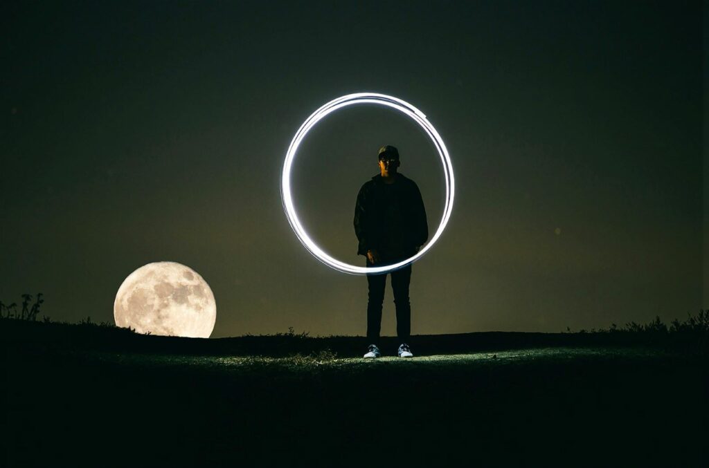 circle with the moon